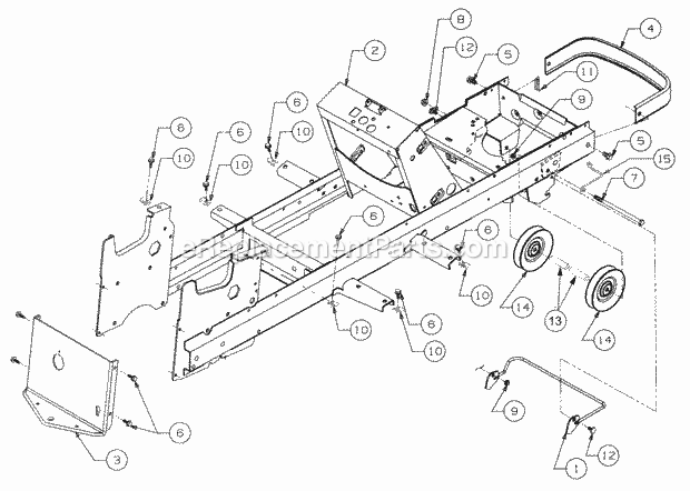 Frame And Drawbar Diagram and Parts List for GT2521-48 13A-278M710 Cub Cadet Lawn Tractor